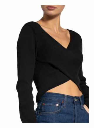 Na-Kd Cropped-Pullover schwarz