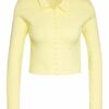 Na-Kd Cropped-Strickjacke gelb