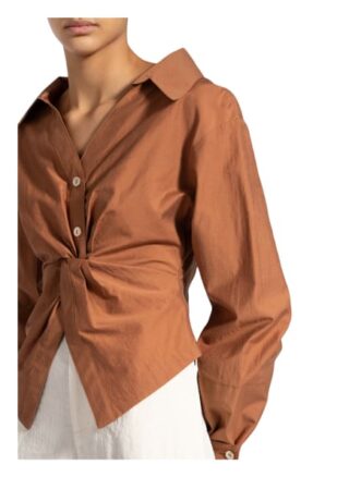 Nanushka Bluse Idris In Wickeloptik braun