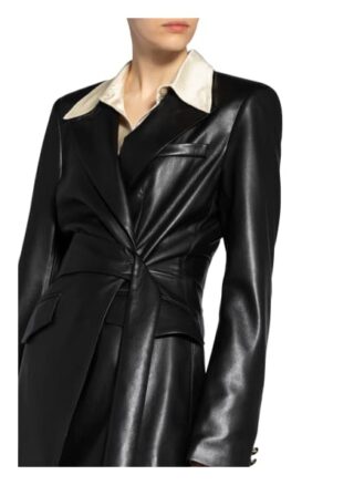 Nanushka Longblazer Bea In Lederoptik schwarz