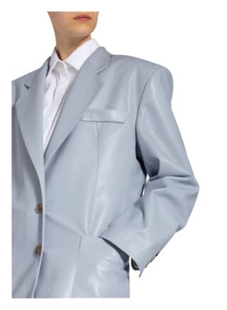 Nanushka Oversized-Blazer Evan In Lederoptik blau