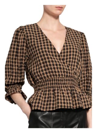 Neo Noir Blusenshirt Mia Airy In Wickeloptik braun