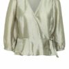 Neo Noir Wickelbluse Mit Volantbesatz gruen