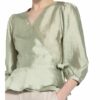 Neo Noir Wickelbluse Mit Volantbesatz gruen