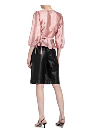 Neo Noir Wickelbluse Mit Volantbesatz rosa
