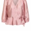 Neo Noir Wickelbluse Mit Volantbesatz rosa