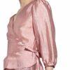 Neo Noir Wickelbluse Mit Volantbesatz rosa