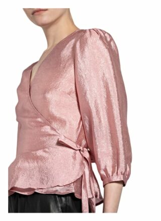 Neo Noir Wickelbluse Mit Volantbesatz rosa