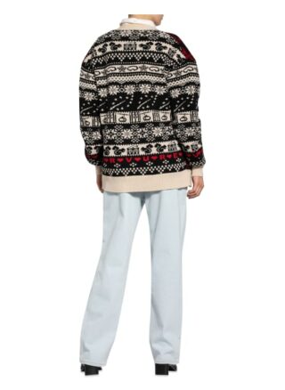 Nervure Oversized-Strickjacke schwarz