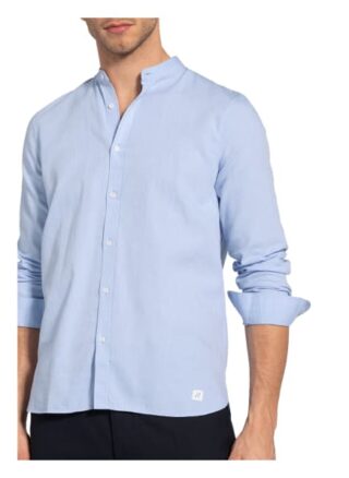 Nowadays Hemd Regular Fit Mit Stehkragen blau