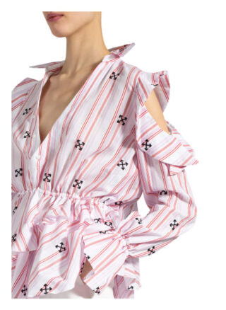 Off-White Blusenshirt Mit Volantbesatz rosa