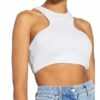 Off-White Cropped-Top blau