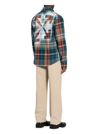 Off-White Flanellhemd Comfort Fit blau