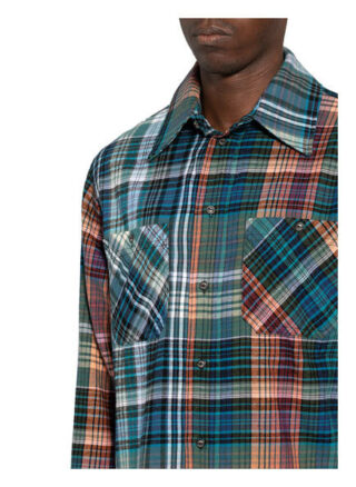 Off-White Flanellhemd Comfort Fit blau