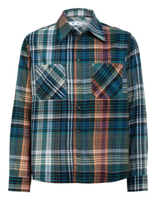 Off-White Flanellhemd Comfort Fit blau