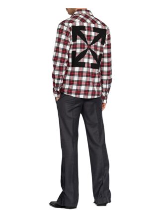 Off-White Flanellhemd Comfort Fit rot