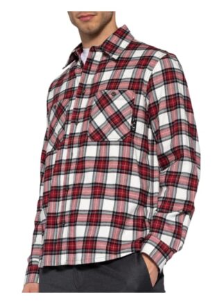 Off-White Flanellhemd Comfort Fit rot