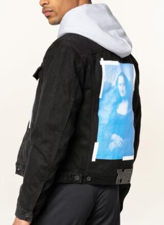 Off-White Jeansjacke Herren, Schwarz