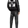 Off-White Arrow Lederblouson Herren, Schwarz