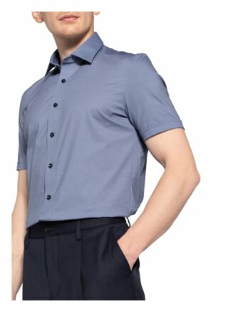 Olymp Luxor 24/7 Kurzarm-Hemd Herren, Blau