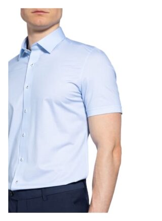 Olymp Luxor 24/7 Kurzarm-Hemd Herren, Blau
