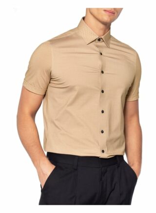 Olymp Kurzarm-Hemd Luxor 24/7 Modern Fit braun