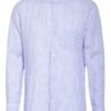 Olymp Leinenhemd Casual Modern Fit Mit Stehkragen blau