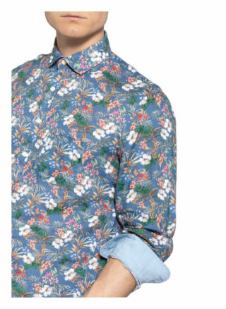 Olymp Leinenhemd Casual Modern Fit blau