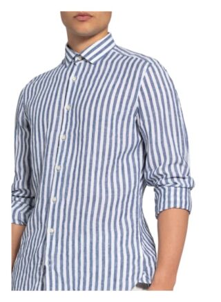 Olymp Leinenhemd Level Five Smart Business Body Fit blau