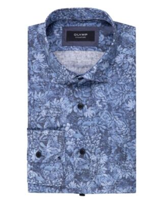 OLYMP SIGNATURE Leinenhemd Tailored Fit Herren, Blau