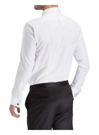 Olymp Signature Smoking-Hemd Tailored Fit Mit Umschlagmanschette weiss