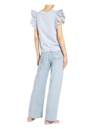 One More Story T-Shirt Mit Lochspitze blau
