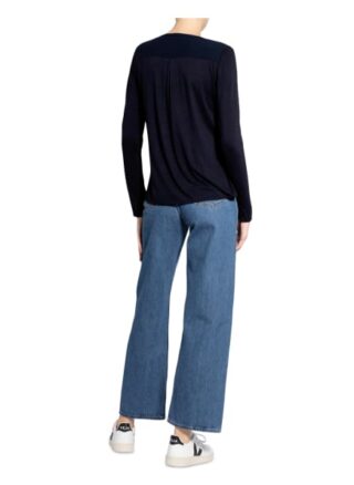 Opus Blusenshirt Falli Im Materialmix blau