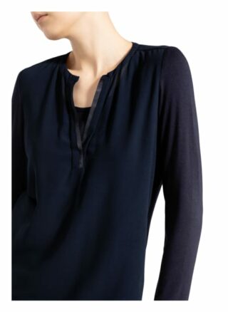 Opus Blusenshirt Falli Im Materialmix blau
