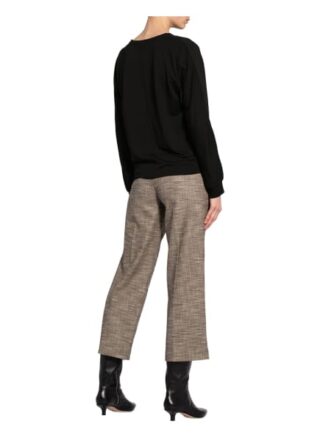 Opus Longsleeve Im Materialmix schwarz