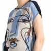 Opus T-Shirt Sanosi Im Materialmix blau