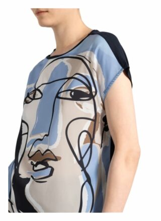 Opus T-Shirt Sanosi Im Materialmix blau