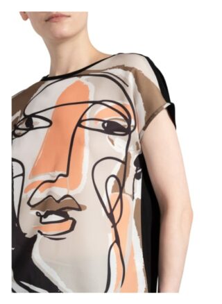 Opus T-Shirt Sanosi Im Materialmix schwarz