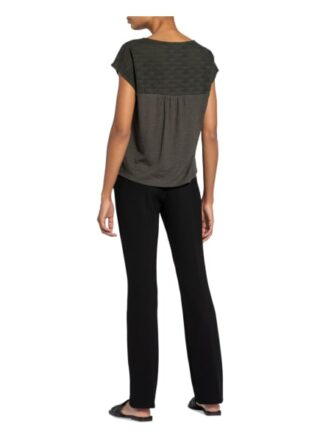 Opus T-Shirt Seymona Mit Leinen Im Materialmix schwarz
