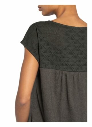 Opus T-Shirt Seymona Mit Leinen Im Materialmix schwarz