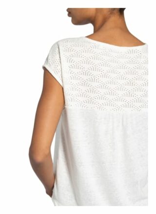 Opus T-Shirt Seymona Mit Leinen Im Materialmix weiss