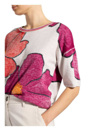 Oui Kurzarm-Pullover grau