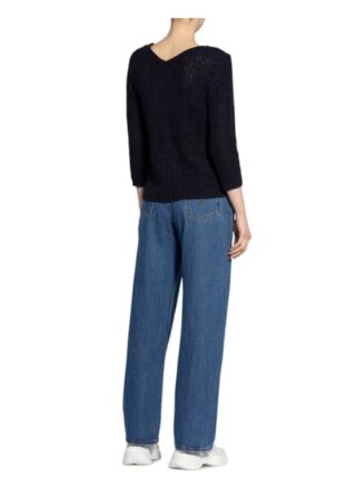 Oui Pullover Mit 3/4-Arm blau