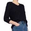 Oui Pullover Mit 3/4-Arm blau
