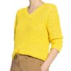Oui Pullover Mit 3/4-Arm gelb