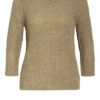 Oui Pullover Mit 3/4-Arm gruen