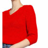 Oui Pullover Mit 3/4-Arm rot