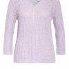 Oui Pullover Mit 3/4-Arm violett