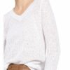 Oui Pullover Mit 3/4-Arm weiss