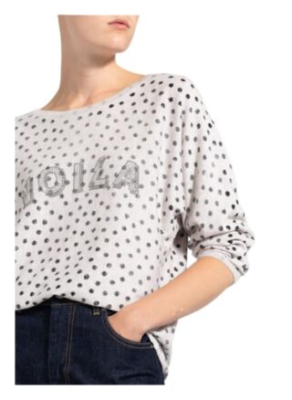 Oui Pullover Mit Schmucksteinbesatz beige